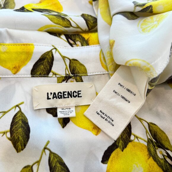 L’AGENCE LEMON PRINT SILK TOP SIZE XL NWOTS! - Picture 17 of 17